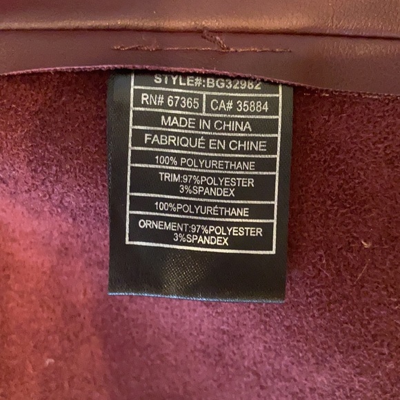 Burgundy Leather Jacket - Picture 3 of 4